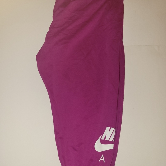 New Nike DM1773-564 Women Sportswear 7/8 Fleece Training Pant Berry Plus Size - Picture 4 of 16